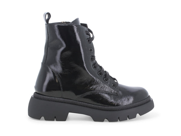 Melluso Anfibi Platform Suola Carrarmato Tomaia Pelle Lucida Nera R45379-229764